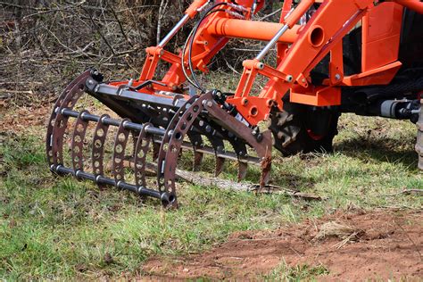 compact excavator root rake|root rakes for farm tractors.